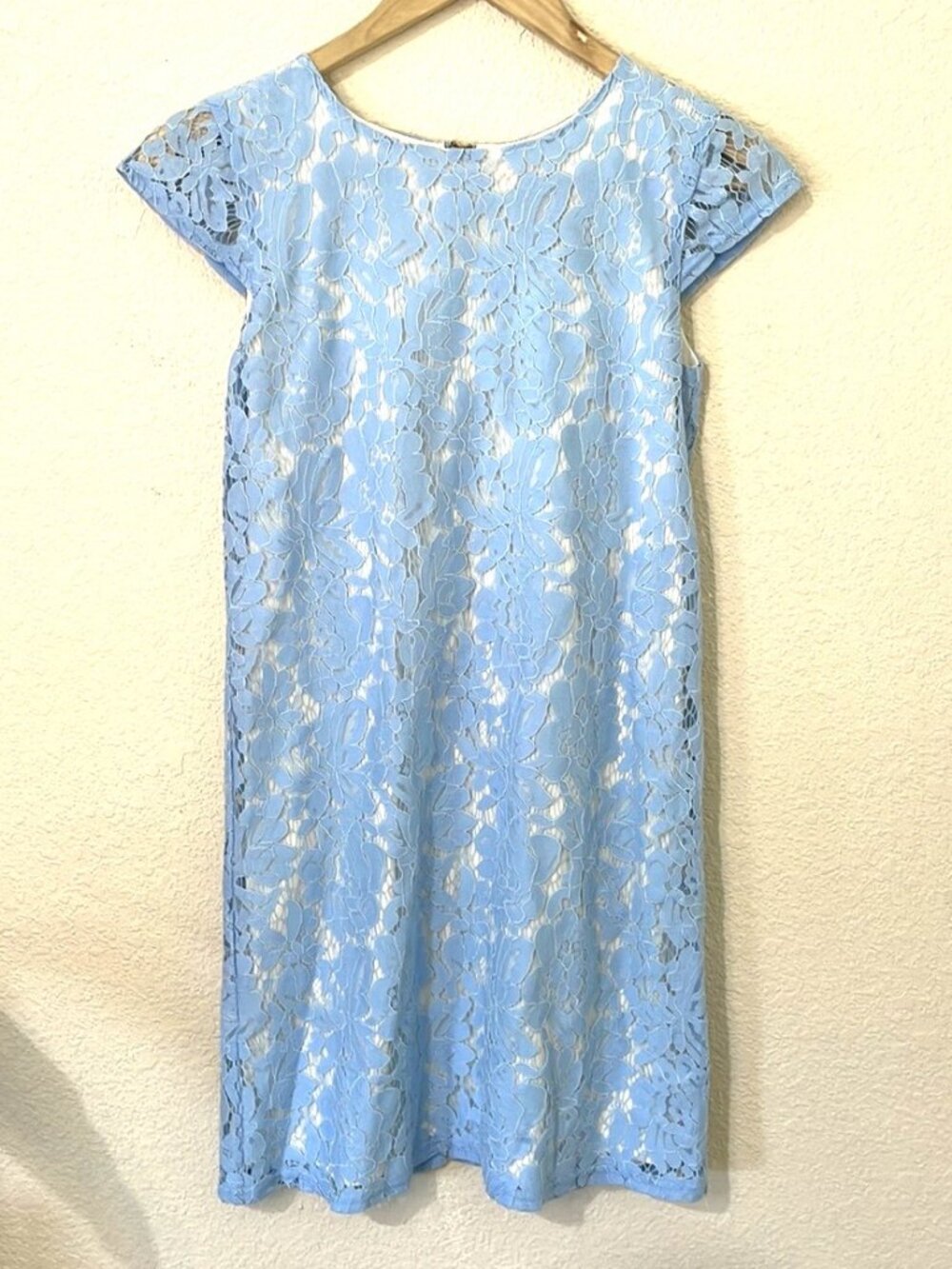 Laundry By Shelli Segal Light Blue Lace Formal Dress